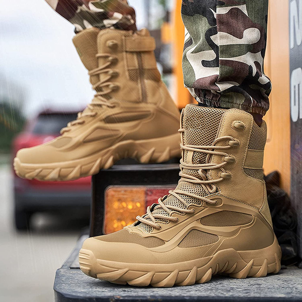 Men's Military Desert Combat Boots Waterproof Non-Slip Hiking Boots Work Boots