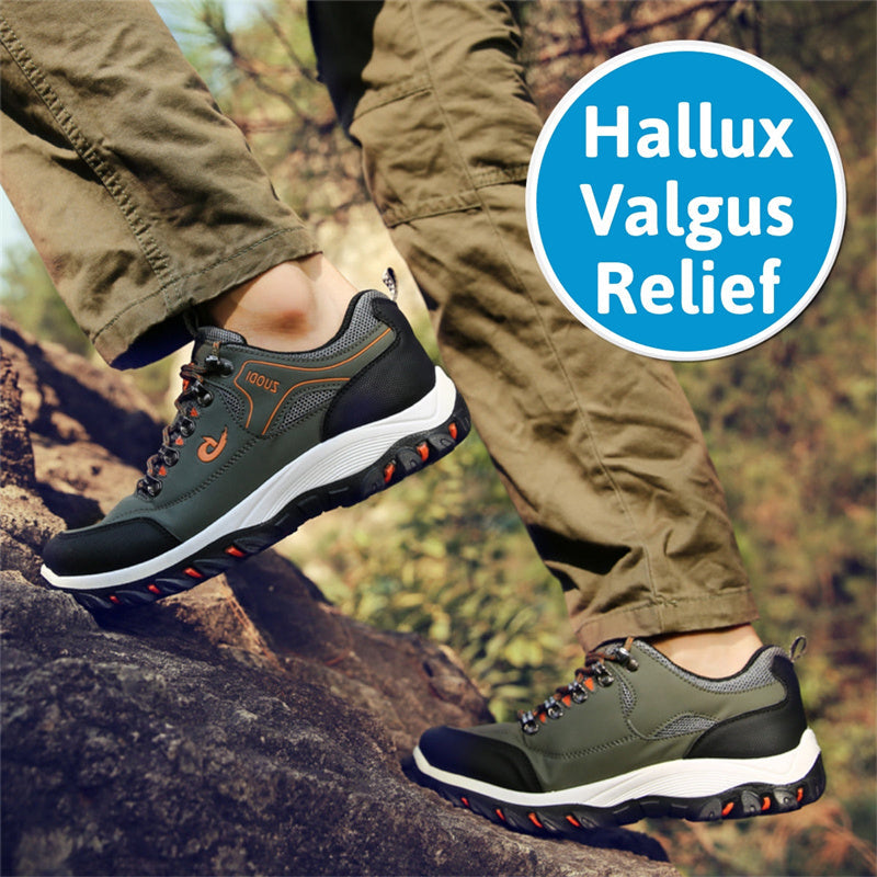 Men's Waterproof Puncture-Resistant Round-Toe Orthopedic Walking Hiking Shoes
