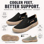 Men's Canvas Loafer | Walking, Slip-ins, Air-Cooled Goga Mat, Machine Washable, Bungee Lace