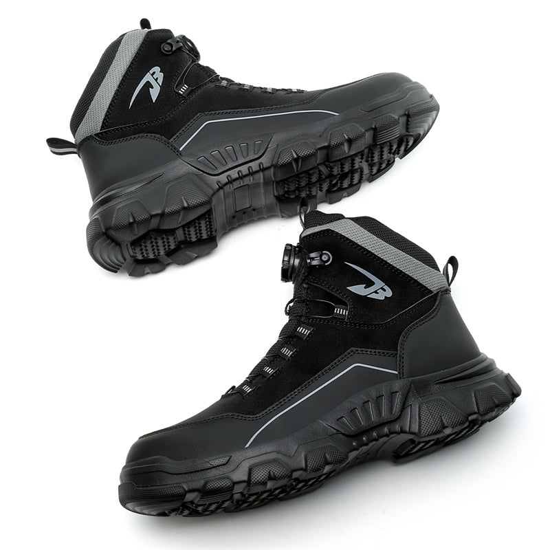Men's Steel Toe Hand Stitched Cow Leather Boots Motorcycle Boots Work Boots Hiking Boots