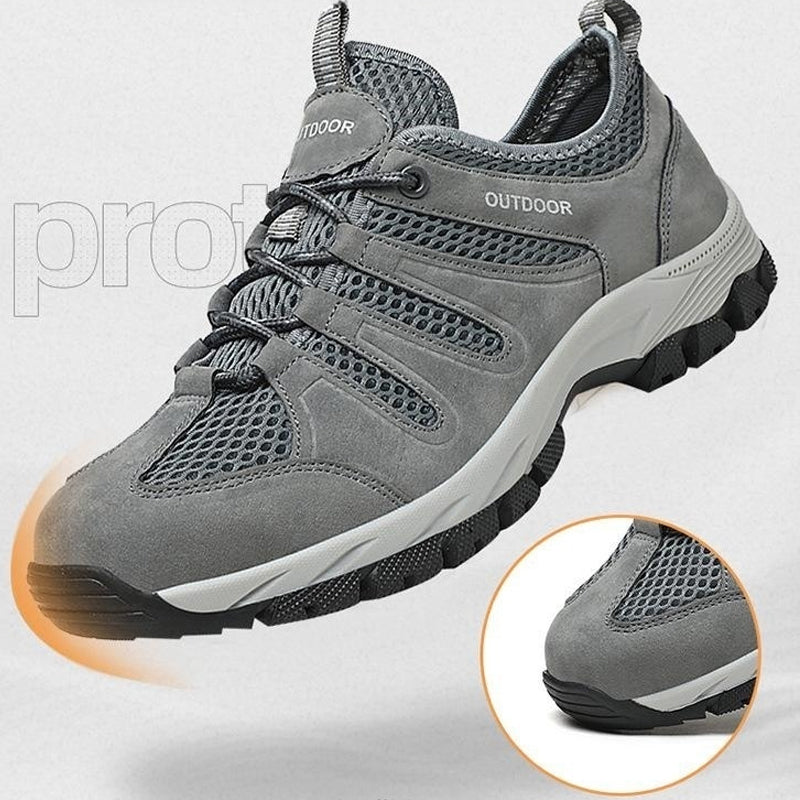 Men's Genuine Leather Breathable Lightweight Arch Support Hiking Orthopedic Shoes