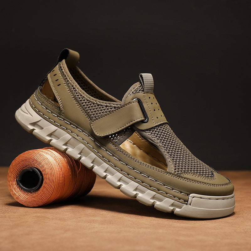 (⏳53% OFF)Men's Mesh Fisherman Sandals – Hook & Loop, Non-Slip for Wading & Fishing