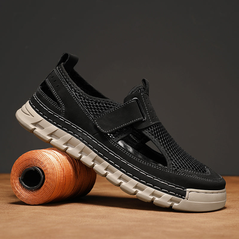 (⏳53% OFF)Men's Mesh Fisherman Sandals – Hook & Loop, Non-Slip for Wading & Fishing