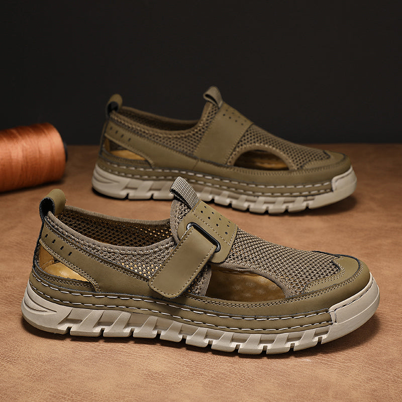 (⏳53% OFF)Men's Mesh Fisherman Sandals – Hook & Loop, Non-Slip for Wading & Fishing