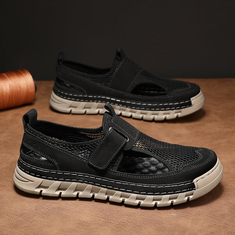 (⏳53% OFF)Men's Mesh Fisherman Sandals – Hook & Loop, Non-Slip for Wading & Fishing