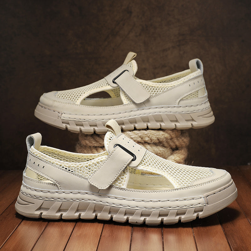 (⏳53% OFF)Men's Mesh Fisherman Sandals – Hook & Loop, Non-Slip for Wading & Fishing