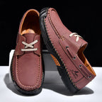 Men's Orthopedic Slip-Ons | Hand-Stitched Leather | 18mm Arch Support | 4E Wide Fit