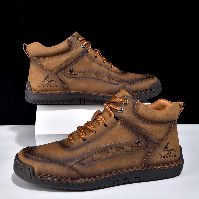 Men‘s Orthopedic Walking Boots-Slip On in Seconds; Built-in Arch Support; Wide Toe; Stable Every Step