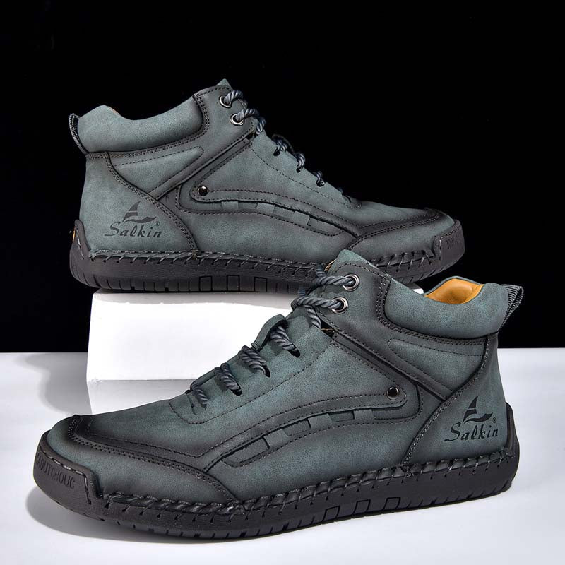 Men‘s Orthopedic Walking Boots-Slip On in Seconds; Built-in Arch Support; Wide Toe; Stable Every Step