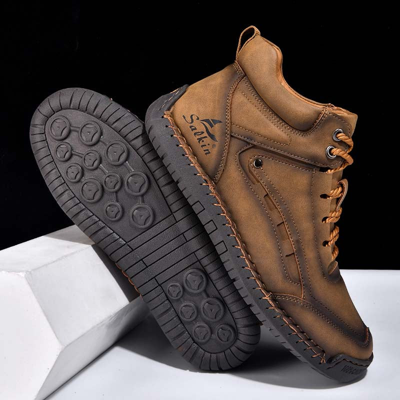 Men‘s Orthopedic Walking Boots-Slip On in Seconds; Built-in Arch Support; Wide Toe; Stable Every Step