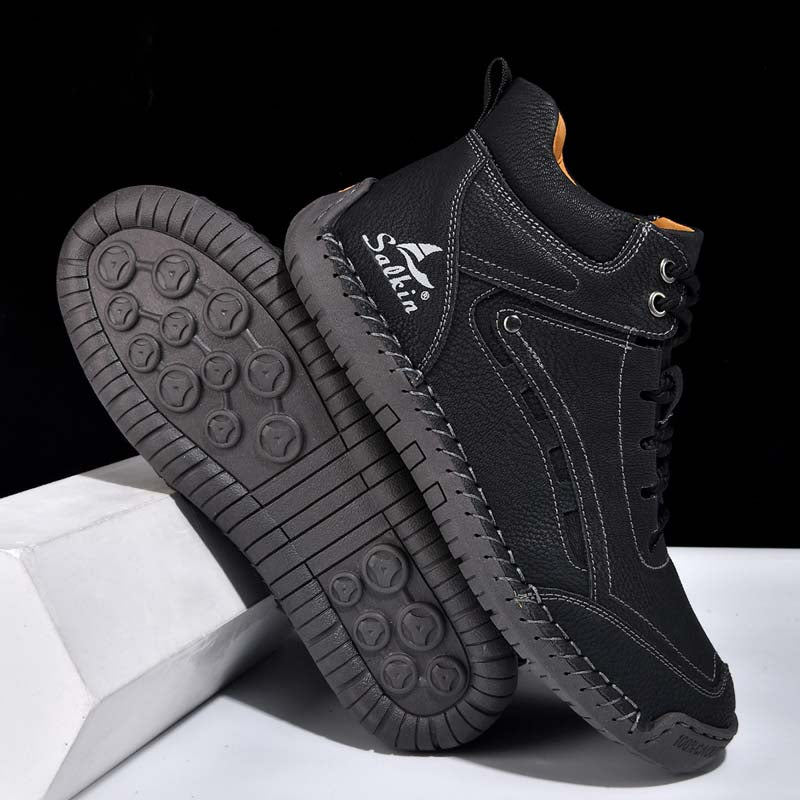 Men‘s Orthopedic Walking Boots-Slip On in Seconds; Built-in Arch Support; Wide Toe; Stable Every Step