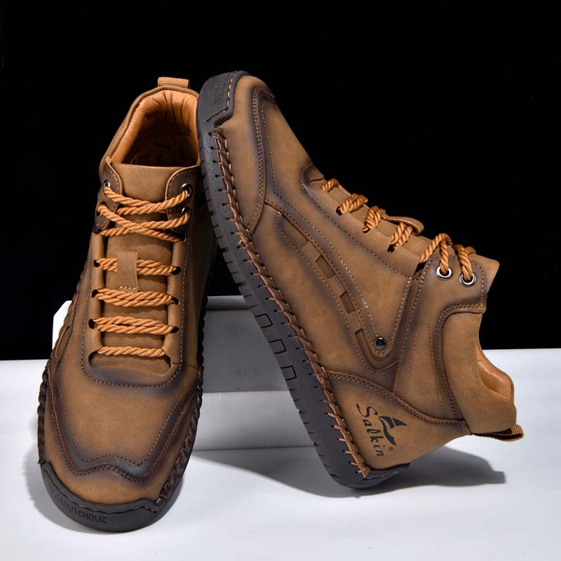 Men‘s Orthopedic Walking Boots-Slip On in Seconds; Built-in Arch Support; Wide Toe; Stable Every Step