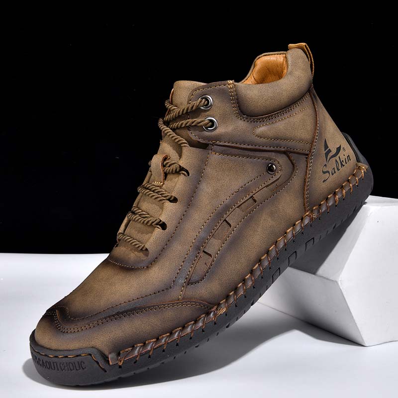 Men‘s Orthopedic Walking Boots-Slip On in Seconds; Built-in Arch Support; Wide Toe; Stable Every Step