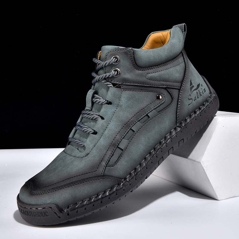 Men‘s Orthopedic Walking Boots-Slip On in Seconds; Built-in Arch Support; Wide Toe; Stable Every Step