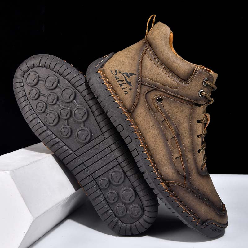 Men‘s Orthopedic Walking Boots-Slip On in Seconds; Built-in Arch Support; Wide Toe; Stable Every Step