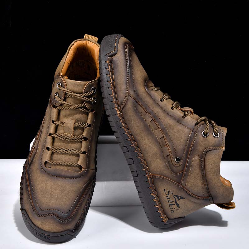 Men‘s Orthopedic Walking Boots-Slip On in Seconds; Built-in Arch Support; Wide Toe; Stable Every Step