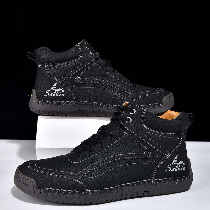 Men‘s Orthopedic Walking Boots-Slip On in Seconds; Built-in Arch Support; Wide Toe; Stable Every Step