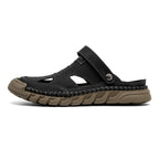 (⏰Limited Time Sale 70% OFF 🔥)Men's Premium Leather Orthopedic Sandals Handcrafted Full-Grain Leather-Closed Toe, Arch Support, Anti-Slip, Shock-Absorbing, Suitable for Riding, Gardening, Daily Errands
