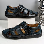 (⏰LAST DAY! 55% OFF 🔥) Men's Orthopedic Leather Fisherman Sandals | Breathable Closed-Toe Adjustable Outdoor Summer Comfort & Pain Relief