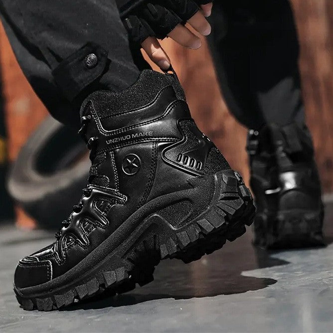 Men Ankle Support Waterproof Non-Slip Hiking Boots Anti-Puncture Anti-Sprain Work Boots