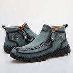 (⏰NOW ON: 70% OFF Sale! 🔥)Men's Premium Motorcycle Boots – Hand-Stitched Genuine Leather, USMCA Recommended - Wide Toe, Waterproof, Anti-Slip, Anti-Sprain, Ortho Support, Suitable for Riding, Work, Driving, Hiking