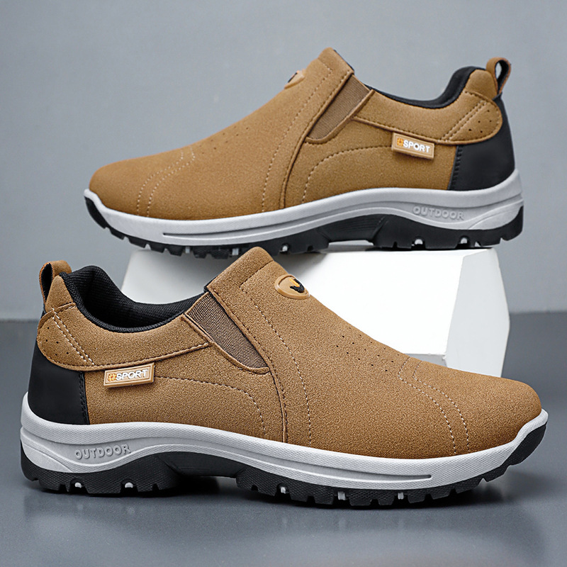 Men's Comfortable Breathable Lightweight Double Layer Waterproof Wide Toe Walking Shoes Orthopedic Shoes