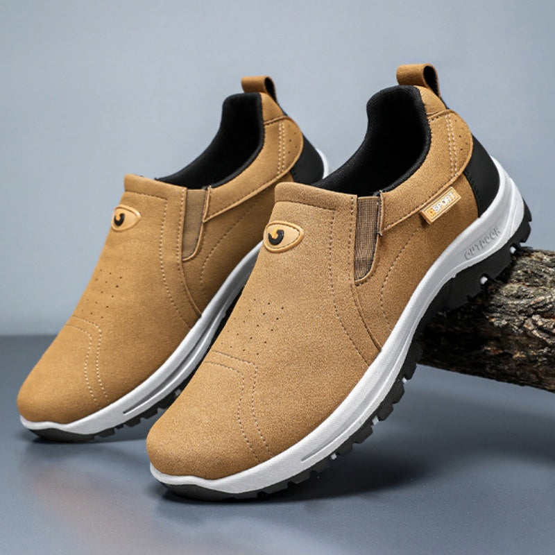 Men's Comfortable Breathable Lightweight Double Layer Waterproof Wide Toe Walking Shoes Orthopedic Shoes