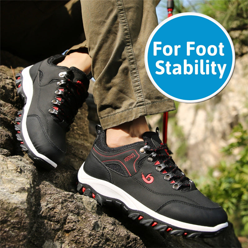 Men's Waterproof Puncture-Resistant Round-Toe Orthopedic Walking Hiking Shoes
