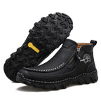 (⏰NOW ON: 70% OFF Sale! 🔥)Men's Premium Motorcycle Boots – Hand-Stitched Genuine Leather, USMCA Recommended - Wide Toe, Waterproof, Anti-Slip, Anti-Sprain, Ortho Support, Suitable for Riding, Work, Driving, Hiking