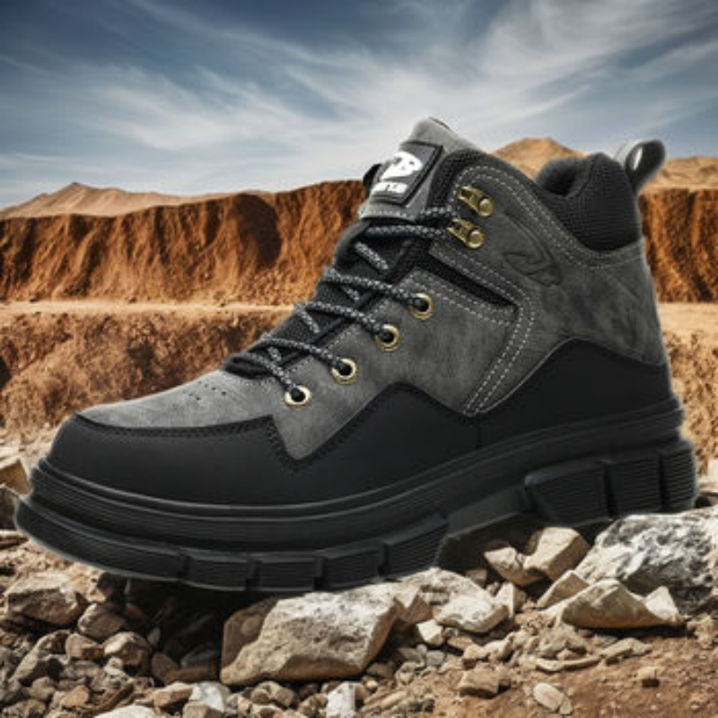 Men’s Steel Toe Outdoor Boots Work Boots Motorcycle Boots – Safety ,Indestructible, Anti-Smash, Puncture-Proof, Waterproof