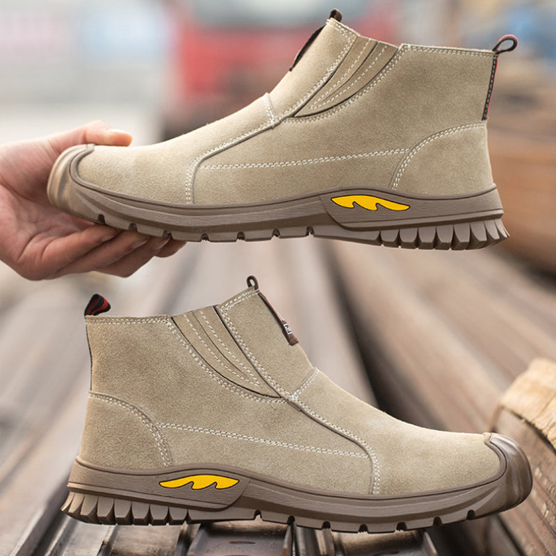 (🤜Work Hard for 5+ Years) Men's Anti-Smash Anti-Puncture Comfortable Lightweight Work Boots Waterproof Breathable Hiking Boots