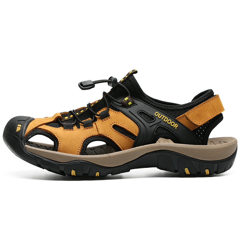 (⏳NOW ON: 53% OFF Independence Day Sale! 🔥)Men's Outdoor Sandals Sports Hiking Closed Toe Leather Athletic Sandals