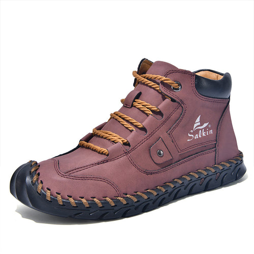 (⏰ 70% OFF – Limited Time Offer) Men’s Comfortable Orthopedic Leather Boots – Arch Support, Shock Absorbing, Wide Toe, Waterproof, Anti-Slip, Breathable, Lightweight & Handmade for Everyday & Outdoor Wear