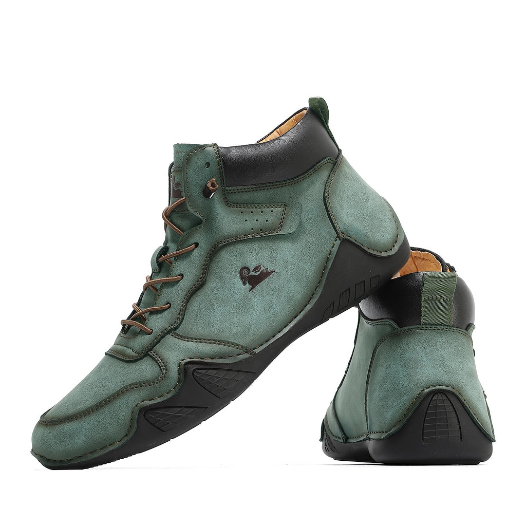 (⏰Last Day 70% OFF🔥) Men’s Mid-Top Leather Boots – Slip-On, Lightweight & Shock-Absorbing for Warehouse Work, Driving & Everyday Comfort, Durable for 3 years