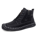 (⏰NOW ON: 70% OFF Sale! 🔥)Men’s Leather Work & Motorcycle Chukka Boots – Durable, Lightweight, Non-Slip Sole with Ankle Support for Long Rides & Long Days