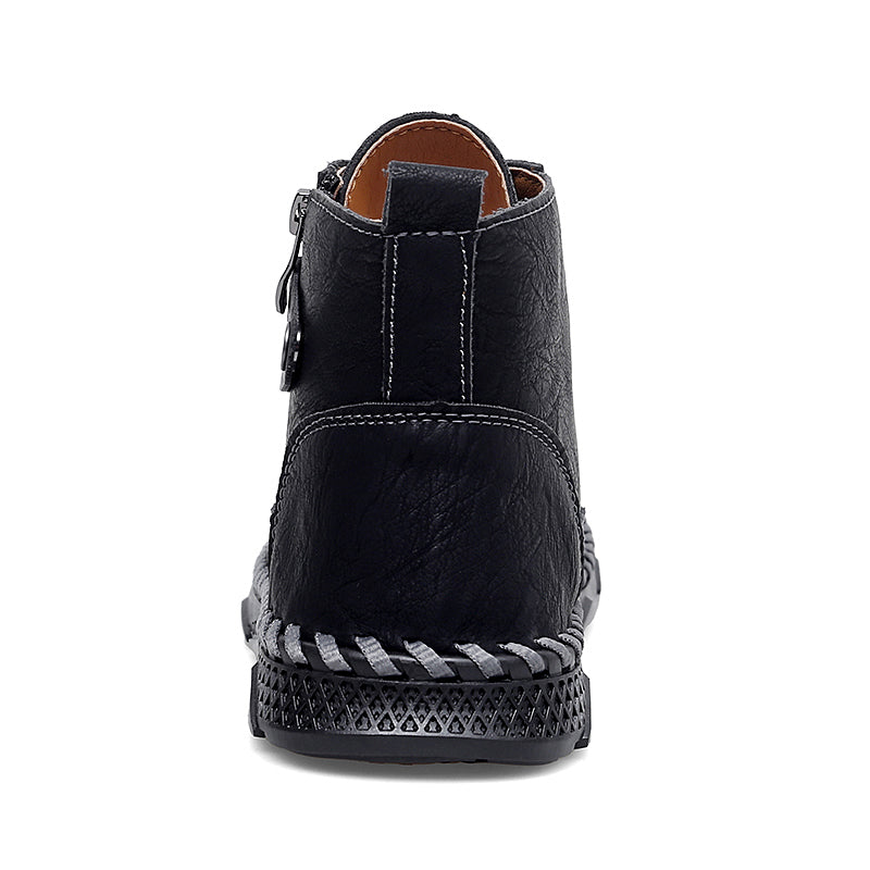 (⏰NOW ON: 70% OFF Sale! 🔥)Men’s Leather Work & Motorcycle Chukka Boots – Durable, Lightweight, Non-Slip Sole with Ankle Support for Long Rides & Long Days