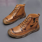 (⏰NOW ON: 70% OFF Sale! 🔥)Men’s Leather Work & Motorcycle Chukka Boots – Durable, Lightweight, Non-Slip Sole with Ankle Support for Long Rides & Long Days