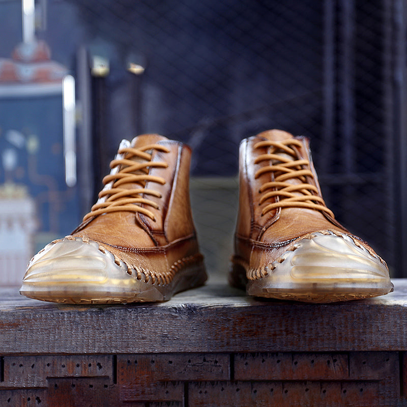 (⏰NOW ON: 70% OFF Sale! 🔥)Men’s Leather Work & Motorcycle Chukka Boots – Durable, Lightweight, Non-Slip Sole with Ankle Support for Long Rides & Long Days