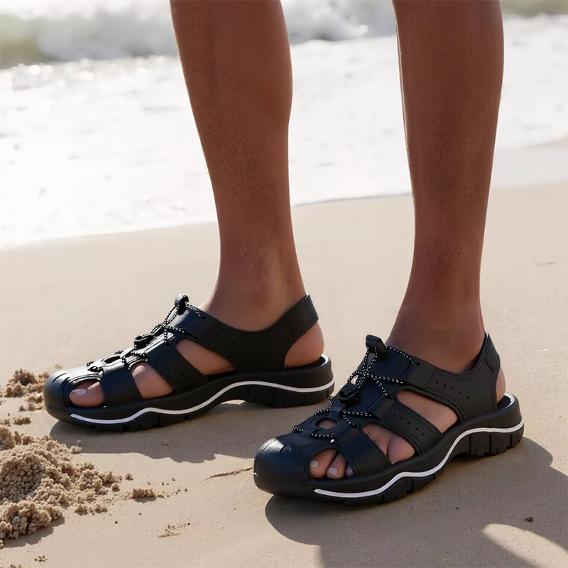 (⏰Limited Time Sale 70% OFF 🔥) Men’s Closed-Toe Outdoor Sandals – Breathable, Non-Slip, Work-Ready Shoes with Arch Support for Hiking, Water, and Daily Wear