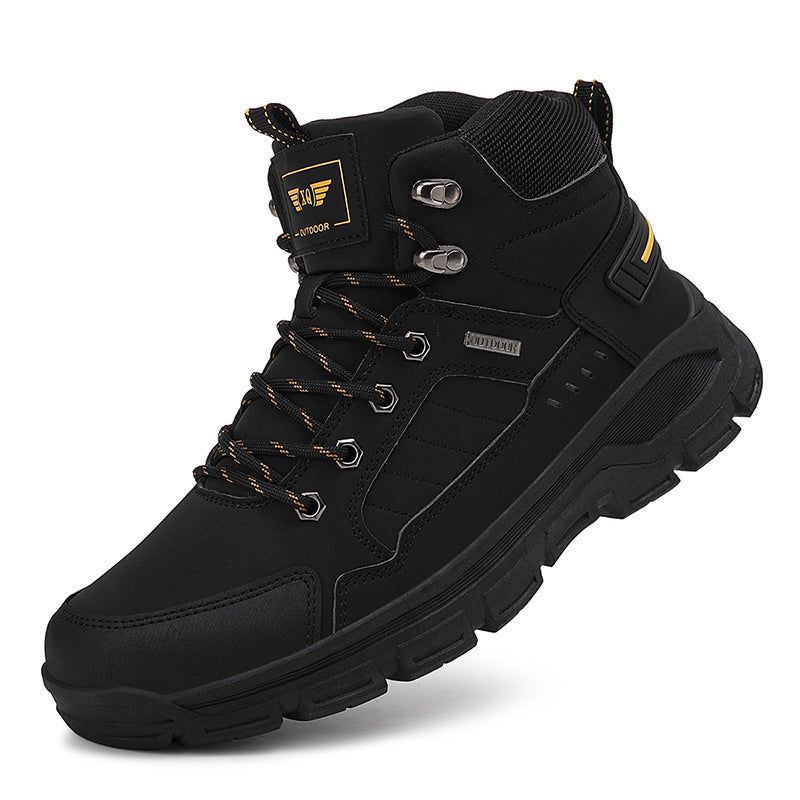 (⏰ Limited Time Sale 70% OFF 🔥) Men’s Premium Leather Hand Stitched Full-Grain Leather Boots Motorcycle Boots Work Boots Hiking Boots – Waterproof, Cut-Resistant, Anti-Slip Sole, Shock-Absorbing Arch Support, All-Day Comfort