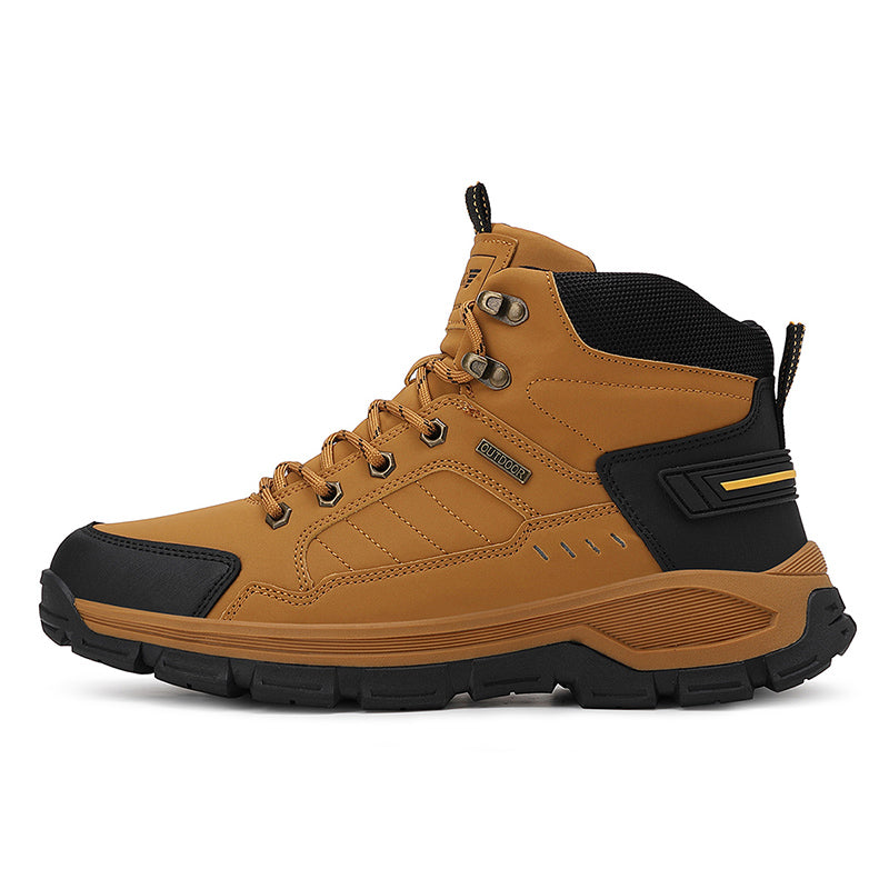 (⏰ Limited Time Sale 70% OFF 🔥) Men’s Premium Leather Hand Stitched Full-Grain Leather Boots Motorcycle Boots Work Boots Hiking Boots – Waterproof, Cut-Resistant, Anti-Slip Sole, Shock-Absorbing Arch Support, All-Day Comfort