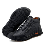 (⏰Limited Time Sale 70% OFF 🔥)Men’s Genuine Leather Hiking Boots Outdoor Casual Shoes Durable Hand-Stitched Wide Toe Work Ankle Support Walking Sneakers