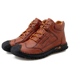 (⏰Limited Time Sale 70% OFF 🔥)Men’s Genuine Leather Hiking Boots Outdoor Casual Shoes Durable Hand-Stitched Wide Toe Work Ankle Support Walking Sneakers