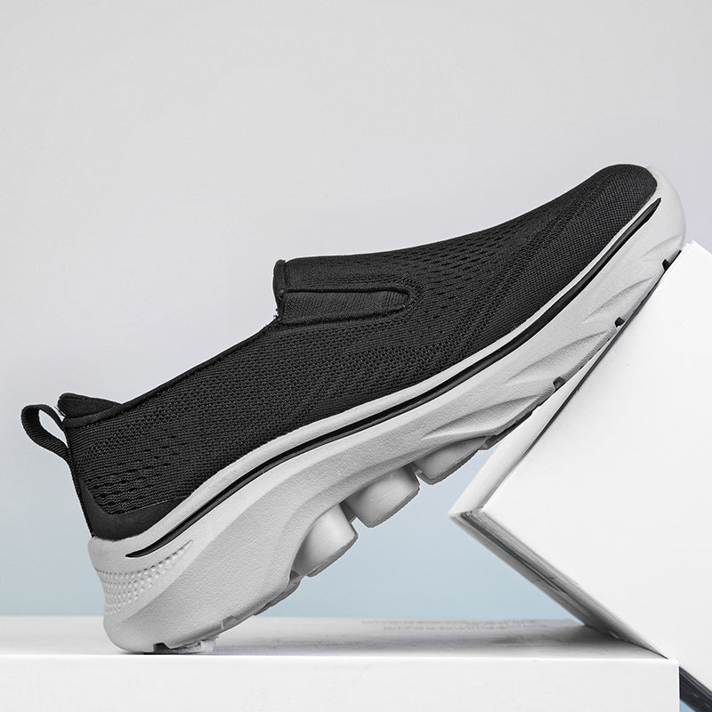 Men‘s’ Slip-On Running Walking Shoes - Zero Laces Comfort, Non-Slip Traction & Cushioned Support
