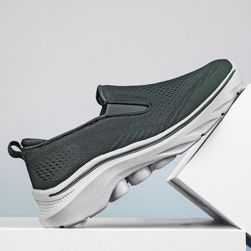 Men‘s’ Slip-On Running Walking Shoes - Zero Laces Comfort, Non-Slip Traction & Cushioned Support