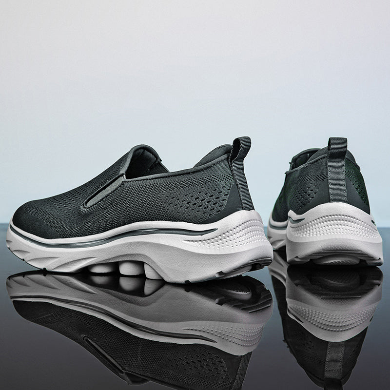 Men‘s’ Slip-On Running Walking Shoes - Zero Laces Comfort, Non-Slip Traction & Cushioned Support