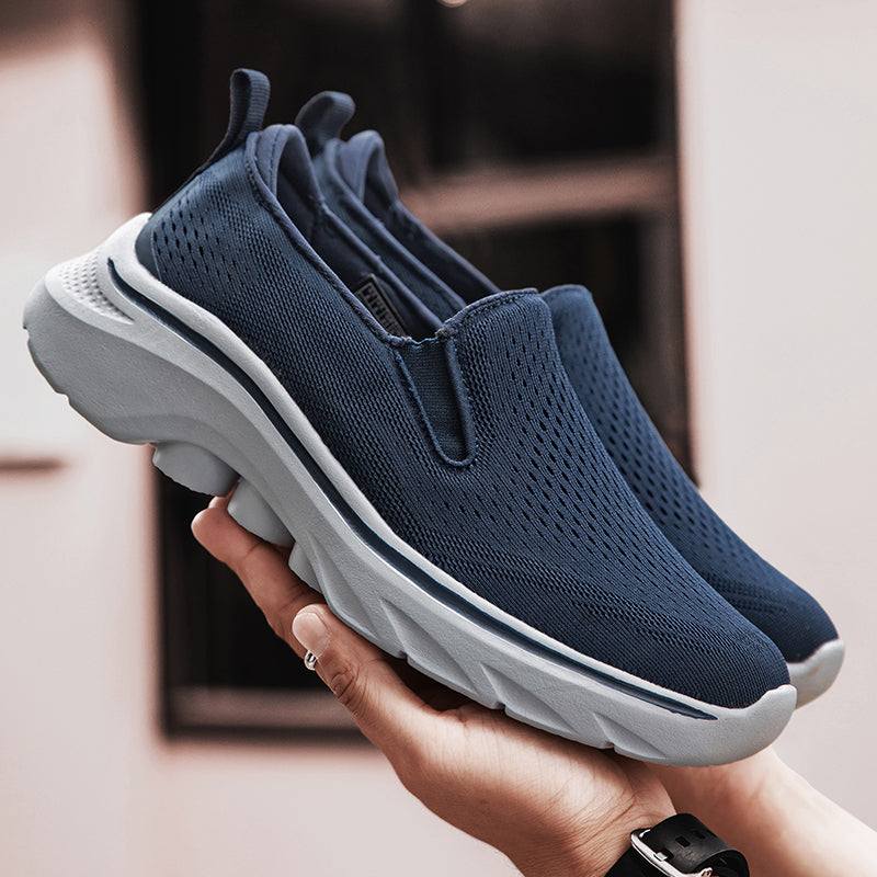 Men‘s’ Slip-On Running Walking Shoes - Zero Laces Comfort, Non-Slip Traction & Cushioned Support