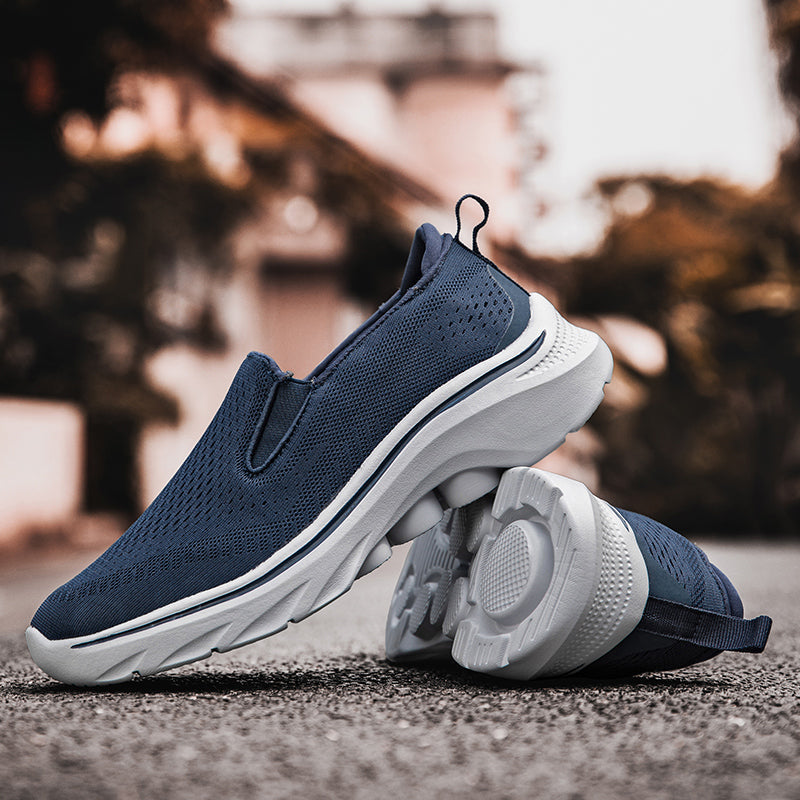 Men‘s’ Slip-On Running Walking Shoes - Zero Laces Comfort, Non-Slip Traction & Cushioned Support