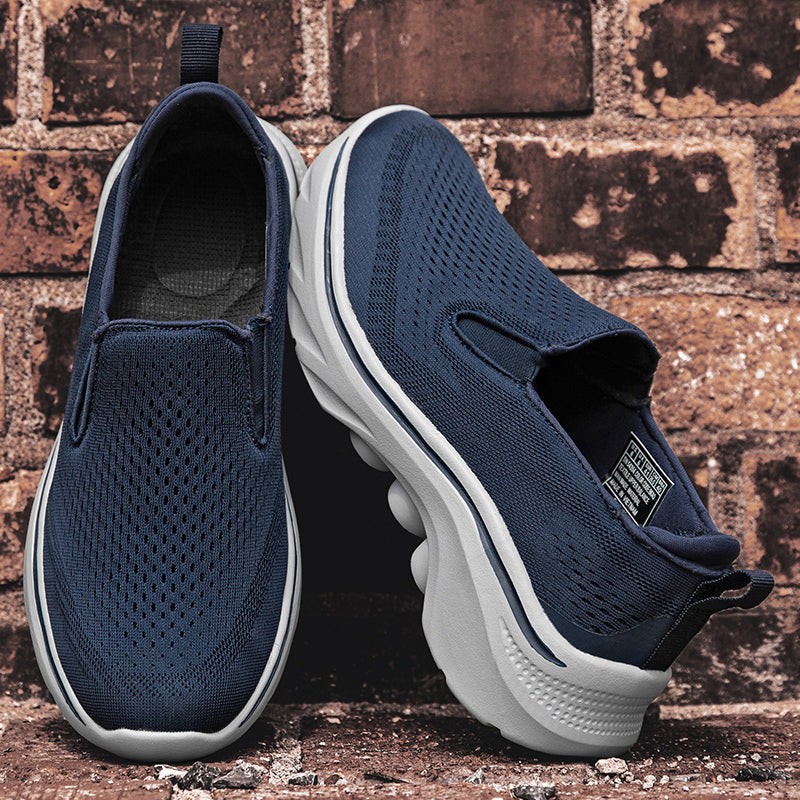 Men‘s’ Slip-On Running Walking Shoes - Zero Laces Comfort, Non-Slip Traction & Cushioned Support
