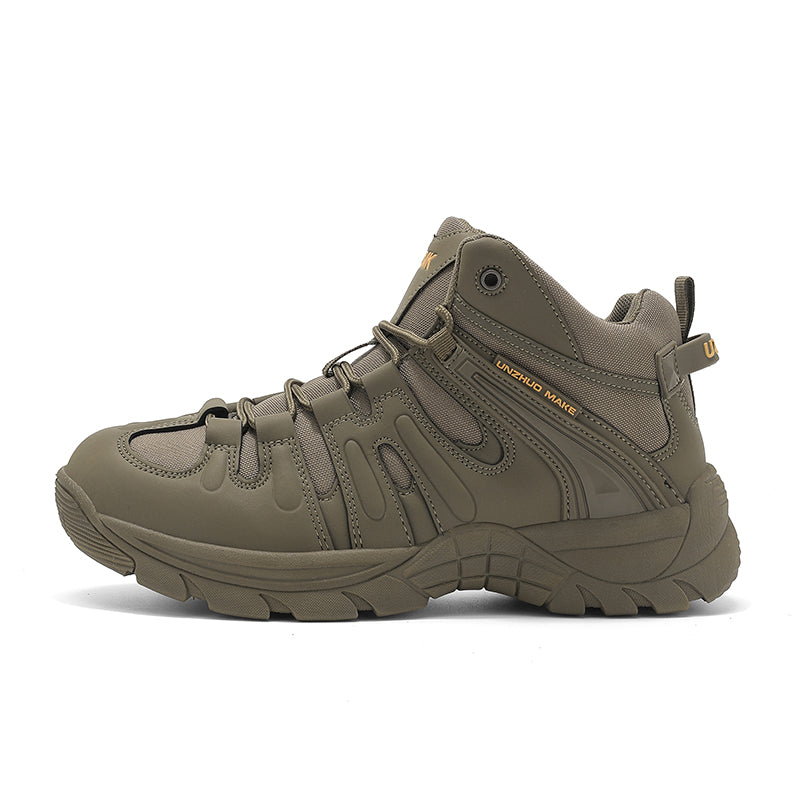 (🔥Last Day Promotion 70% OFF 🎁) Men’s Leather Hiking and Work Boots, Waterproof Lightweight Orthopedic Comfort, Slip Resistant Anti Puncture, Shock Absorbing Arch and Ankle Support, for Wet Trails Construction and Long Walks